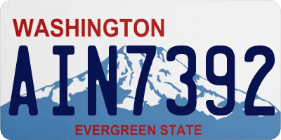 WA license plate AIN7392