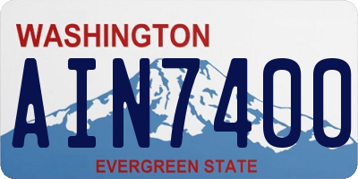 WA license plate AIN7400