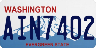 WA license plate AIN7402