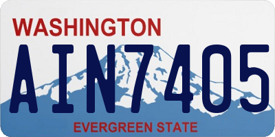 WA license plate AIN7405