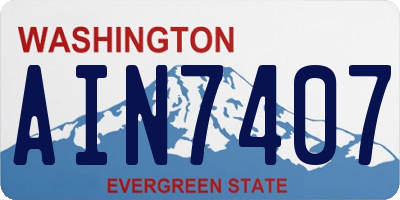 WA license plate AIN7407