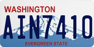 WA license plate AIN7410