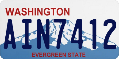 WA license plate AIN7412