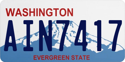 WA license plate AIN7417