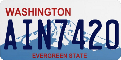WA license plate AIN7420