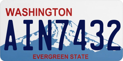 WA license plate AIN7432