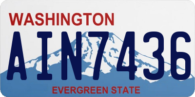 WA license plate AIN7436