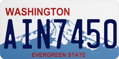 WA license plate AIN7450