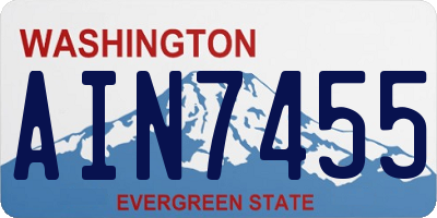 WA license plate AIN7455