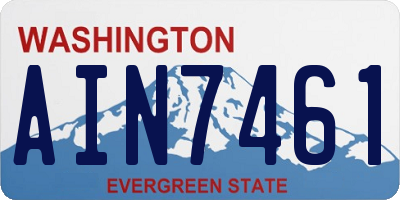 WA license plate AIN7461