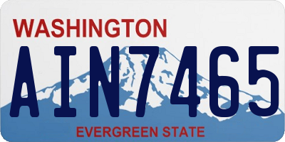 WA license plate AIN7465