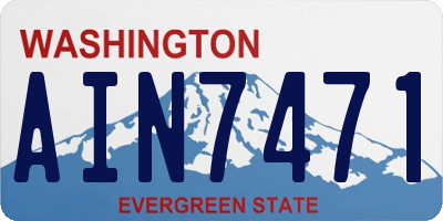 WA license plate AIN7471