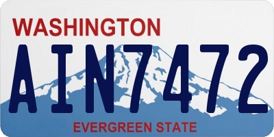 WA license plate AIN7472