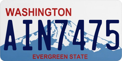WA license plate AIN7475
