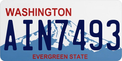 WA license plate AIN7493