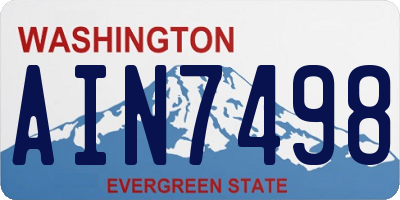 WA license plate AIN7498