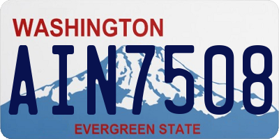 WA license plate AIN7508