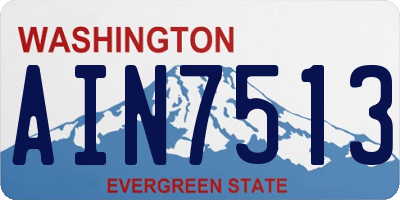 WA license plate AIN7513