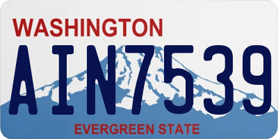 WA license plate AIN7539