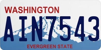 WA license plate AIN7543