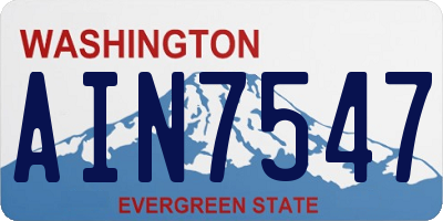 WA license plate AIN7547