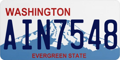 WA license plate AIN7548