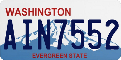 WA license plate AIN7552
