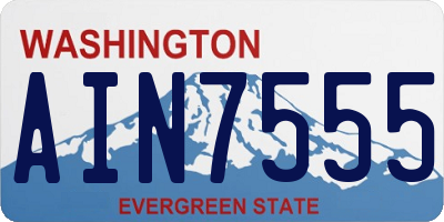 WA license plate AIN7555