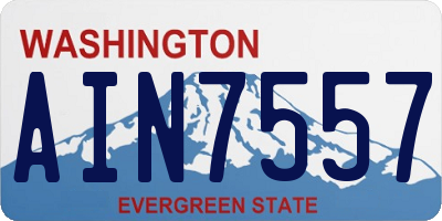 WA license plate AIN7557