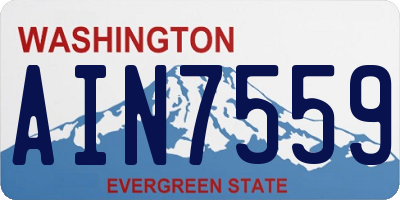 WA license plate AIN7559