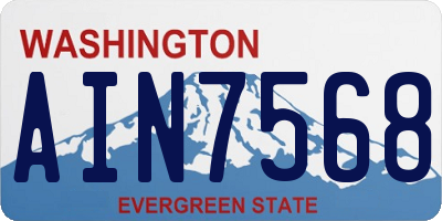 WA license plate AIN7568