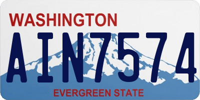 WA license plate AIN7574