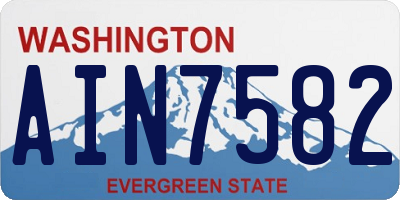 WA license plate AIN7582