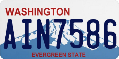 WA license plate AIN7586