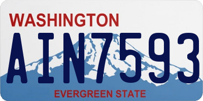 WA license plate AIN7593