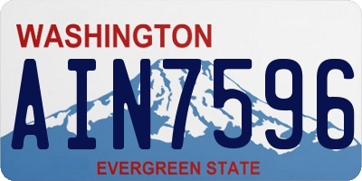 WA license plate AIN7596