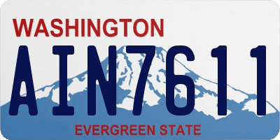WA license plate AIN7611