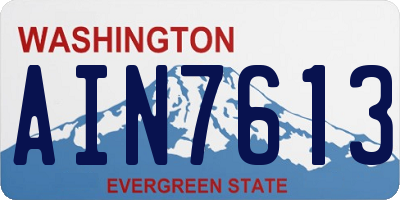 WA license plate AIN7613