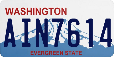 WA license plate AIN7614