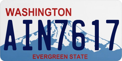 WA license plate AIN7617