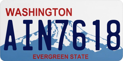 WA license plate AIN7618