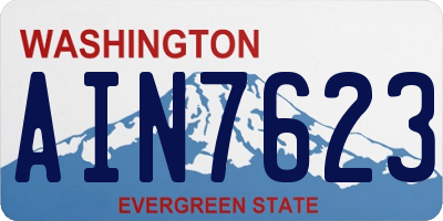 WA license plate AIN7623
