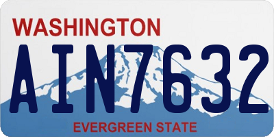 WA license plate AIN7632