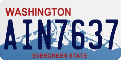 WA license plate AIN7637