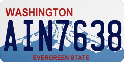 WA license plate AIN7638