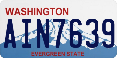 WA license plate AIN7639