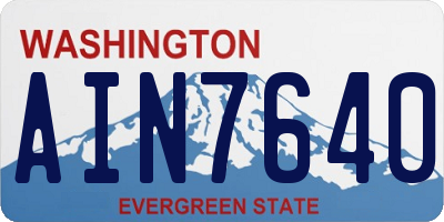 WA license plate AIN7640
