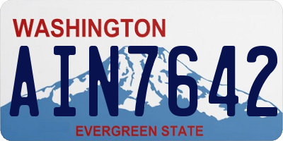 WA license plate AIN7642