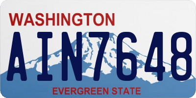 WA license plate AIN7648