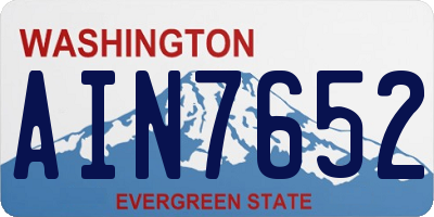 WA license plate AIN7652